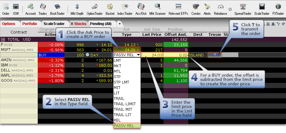 Passive Relative Buy Order